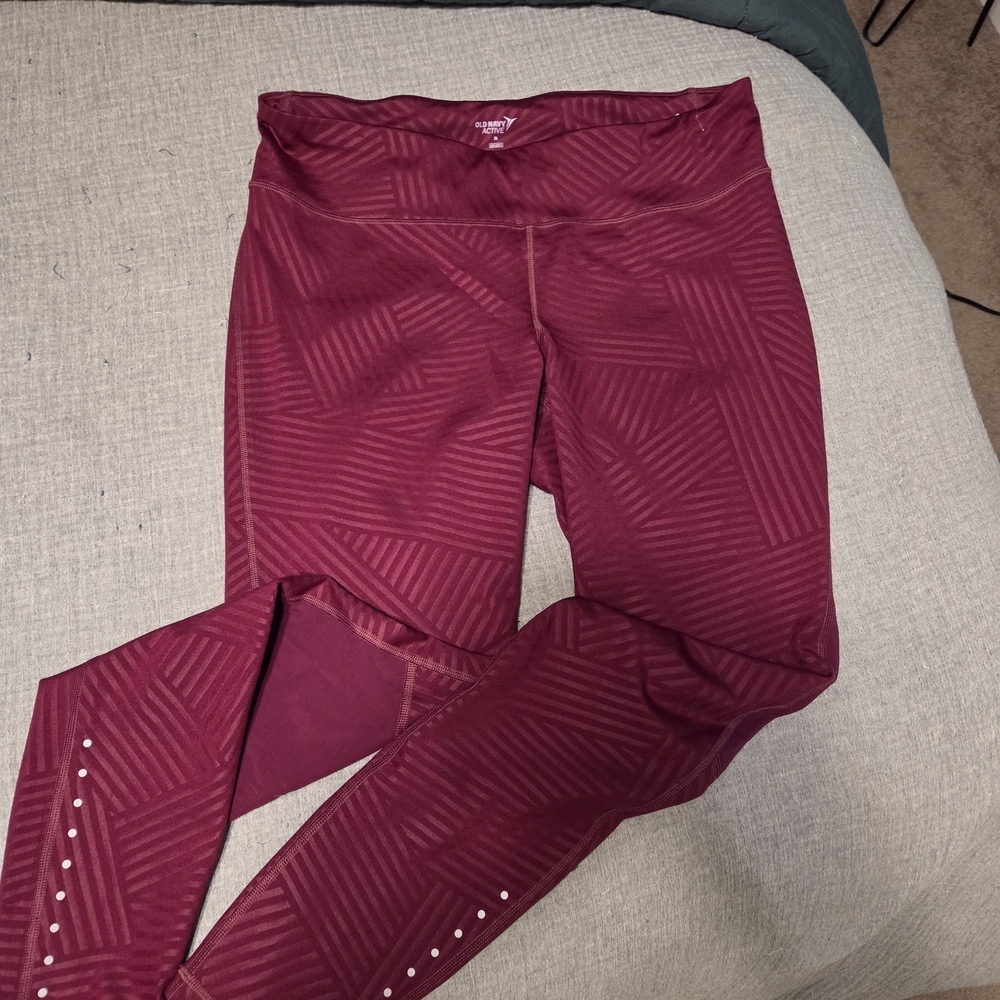 Old Navy Active Burgundy Patterned Leggings